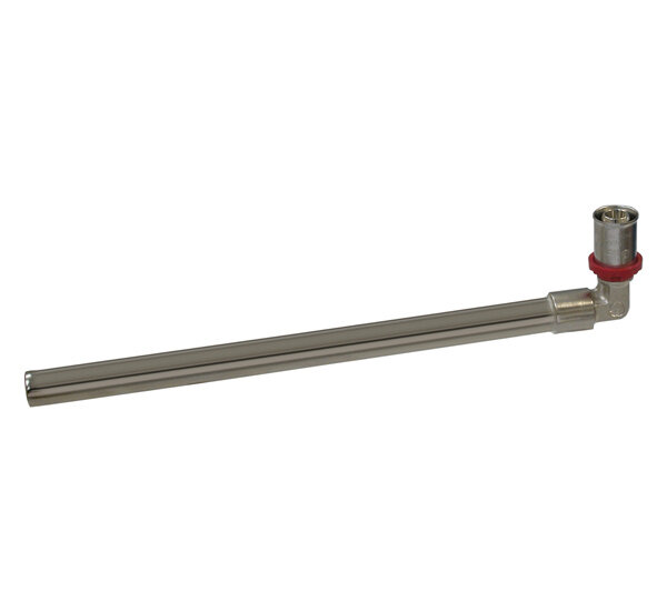 Fornara Fornara ForPress Radiatorbocht - 20cm Buis - Pers x Knel - Messing - 16x15mm