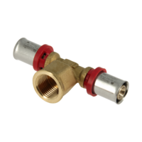 Bonfix Bonfix Alu-Pers T-Koppeling - Pers x Binnendraad x Pers - Messing - 16mm x 1/2" x 16mm