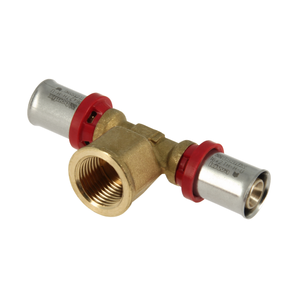 Bonfix Bonfix Alu-Pers T-Koppeling - Pers x Binnendraad x Pers - Messing - 16mm x 1/2" x 16mm