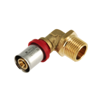 Bonfix Bonfix Alu-Pers Kniekoppeling - Pers x Buitendraad - Messing - 16mm x 1/2"