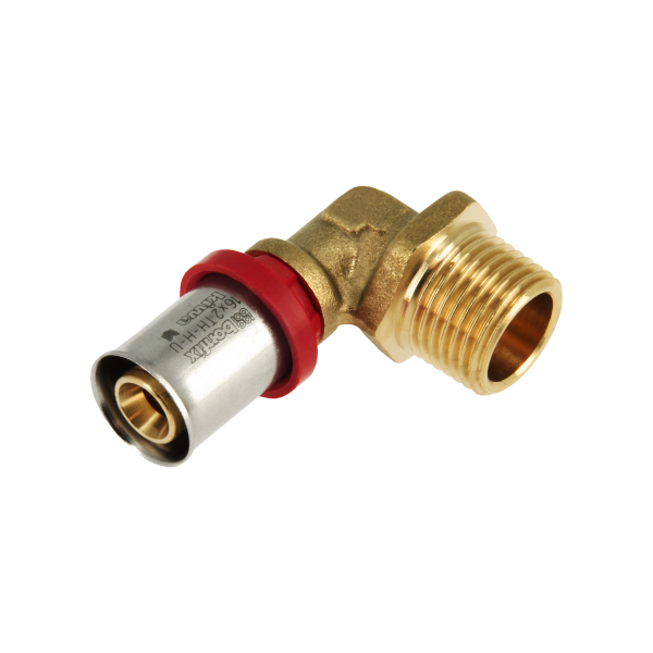 Bonfix Bonfix Alu-Pers Kniekoppeling - Pers x Buitendraad - Messing - 16mm x 1/2"