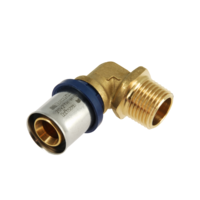 Bonfix Bonfix Alu-Pers Kniekoppeling - Pers x Buitendraad - Messing - 20mm x 1/2"