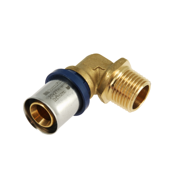 Bonfix Bonfix Alu-Pers Kniekoppeling - Pers x Buitendraad - Messing - 20mm x 1/2"