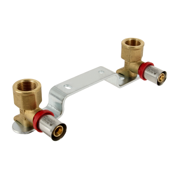 Bonfix Bonfix Alu-Pers Dubbele Muurplaatkoppeling - Pers x Binnendraad - Messing - 16mm x 1/2"