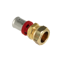 Bonfix Bonfix Alu-Pers Rechte Verloopkoppeling - Pers x Knel - Messing - 16x12mm