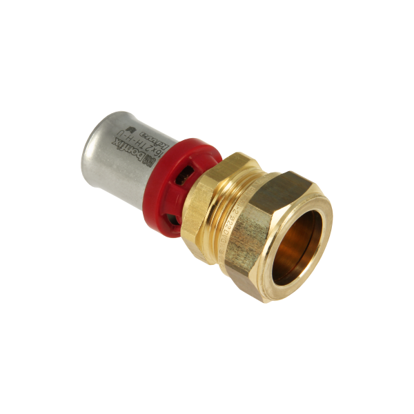 Bonfix Bonfix Alu-Pers Rechte Verloopkoppeling - Pers x Knel - Messing - 16x15mm
