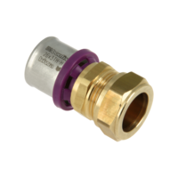 Bonfix Bonfix Alu-Pers Rechte Verloopkoppeling - Pers x Knel - Messing - 26x22mm