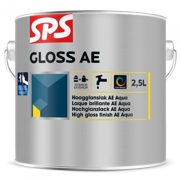 SPS SPS Gloss AE Hoogglanzend Lak - Waterbasis - Wit - 2,5L