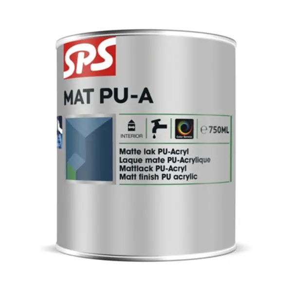 SPS SPS Mat PU-A Lak op Waterbasis - 750ml (Wit)