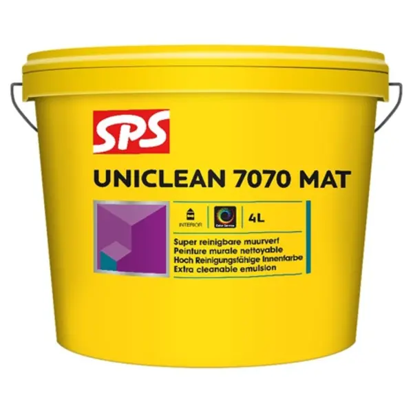 SPS SPS Uniclean 7070 Mat Muurverf - Waterbasis - Wit - 4L