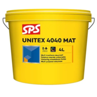 SPS SPS Unitex 4040 Mat Muurverf - Waterbasis - Wit - 4L