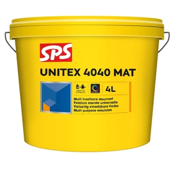 SPS SPS Unitex 4040 Mat Muurverf - 4L (Wit)