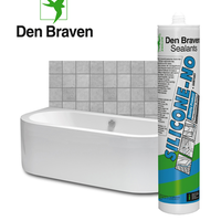 Zwaluw Den Braven Zwaluw Silicone-NO + Sanitary Siliconenkit - Transparant Grijs - 310ml