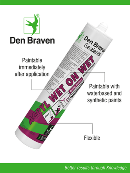 Zwaluw Den Braven Zwaluw Acryl Wet on Wet Acrylaatkit - Wit - 310ml