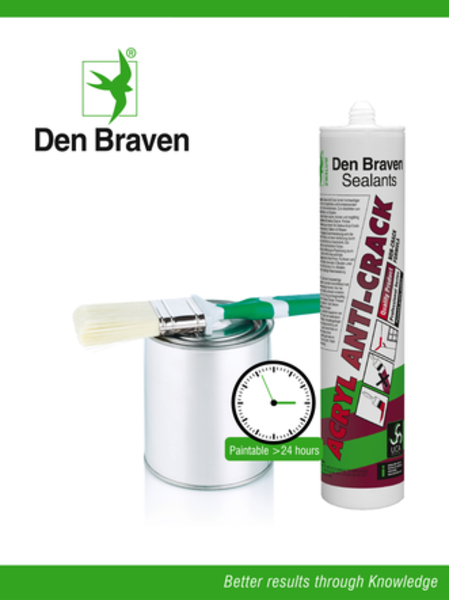 Zwaluw Den Braven Acryl Anti-Crack Acrylaatkit - Wit - 310ml