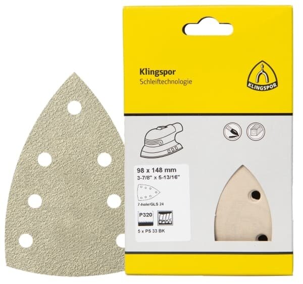 Klingspor Klingspor PS33 BK Schuurschijf - GLS24 - K320 - 148x98mm - 5 stuks