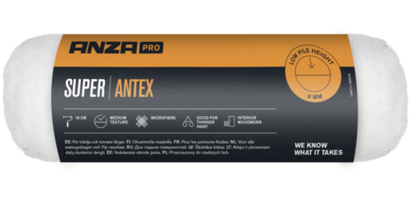 Anza Pro Anza Pro Antex Verfroller - 8mm Poolhoogte - Microvezel - Wit - Mini - 5cm - 2 stuks