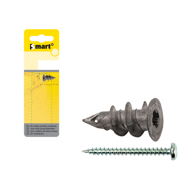 Smart Smart Gipskartonplug + Schroef - 15x29mm - 6 Stuks