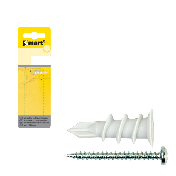 Smart Smart Zelfborend Gipskartonplug + Schroef - 13x32mm - 6 Stuks