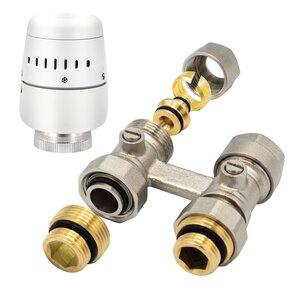 Belrad H-Blok Aansluitset voor Uitgang Vloer - M30 1/2Mx16/2