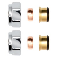 Belrad Belrad Klemkoppelingen 15mm - Chroom - 2 stuks