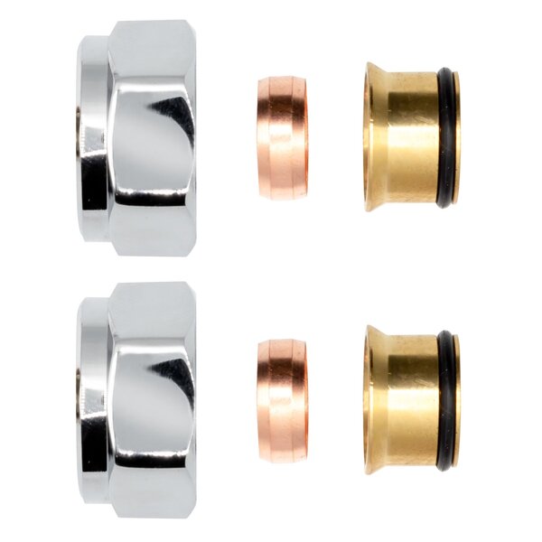 Belrad Belrad Klemkoppelingen 15mm - Chroom - 2 stuks