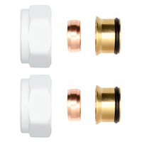 Belrad Belrad Klemkoppelingen 15mm - Wit - 2 stuks