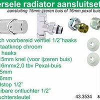 Luxe Thermostatische  Radiator Aansluitset Haaks (Chroom)