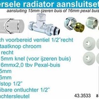 Luxe Thermostatische  Radiator Aansluitset Recht (Chroom)