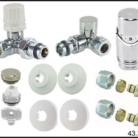 Luxe Thermostatische  Radiator Aansluitset Haaks Verkeerd Rechts (Chroom)