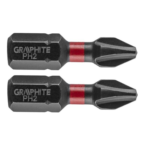 Graphite Graphite Impact Bit PH2 x 25 mm - 2 stuks