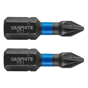 Graphite Impact Bit PZ1 x 25 mm - 2 stuks