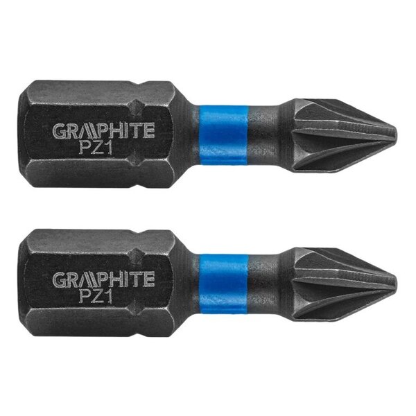 Graphite Graphite Impact Bit PZ1 x 25 mm - 2 stuks