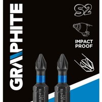Graphite Graphite Impact Bit PZ1 x 25 mm - 2 stuks