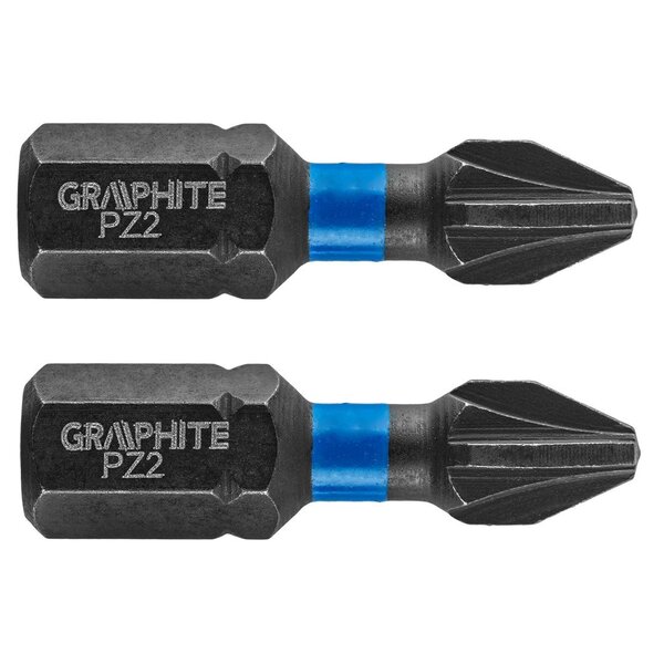 Graphite Graphite Impact Bit PZ2 x 25 mm - 2 stuks