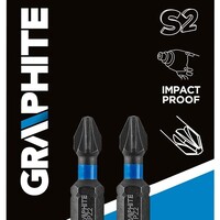 Graphite Graphite Impact Bit PZ2 x 25 mm - 2 stuks