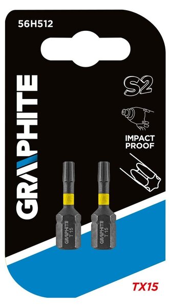 Graphite Graphite Impact Bit T15 x 25 mm - 2 stuks