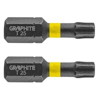 Graphite Graphite Impact Bit T25 x 25 mm - 2 stuks