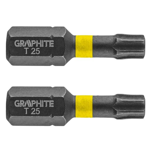 Graphite Graphite Impact Bit T25 x 25 mm - 2 stuks