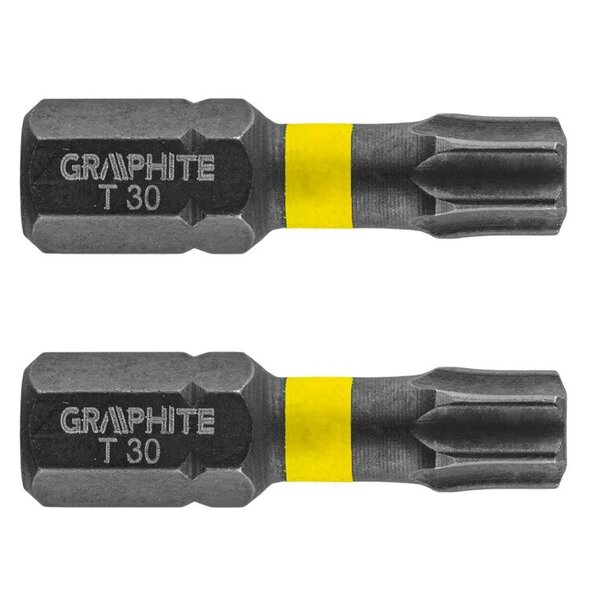 Graphite Graphite Impact Bit T30 x 25 mm - 2 stuks