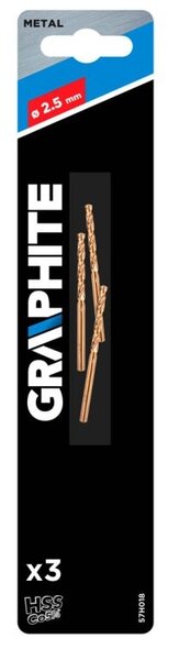 Graphite Graphite Metaalboor - 2,5mm - 3 stuks