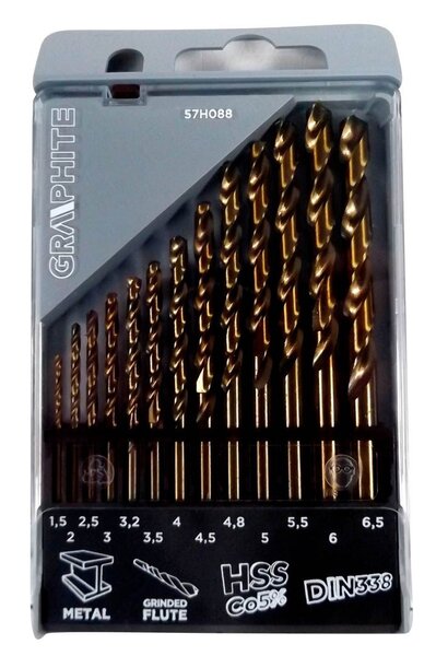 Graphite Graphite Metaalborenset 1,5 - 6,5mm