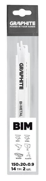 Graphite Graphite Reciprozagen 14TPI 150mm - 2 stuks