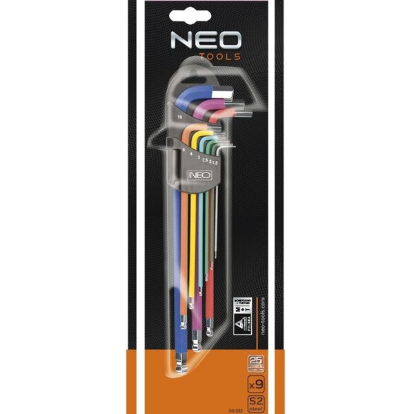 NEO TOOLS NEO TOOLS Inbusset Gekleurd 1,5-10mm