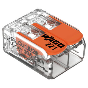 Wago 221 Lasklem - 4mm² - 2-Polig - 16 stuks