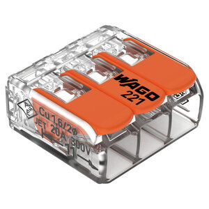 Wago 221 Lasklem - 4mm² - 3-Polig - 12 stuks