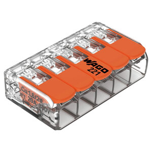 Wago 221 Lasklem - 4mm² - 5-Polig - 8 stuks