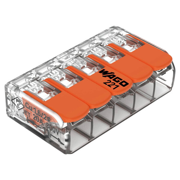 Wago Wago 221 Lasklem - 4mm² - 5-Polig - 8 stuks