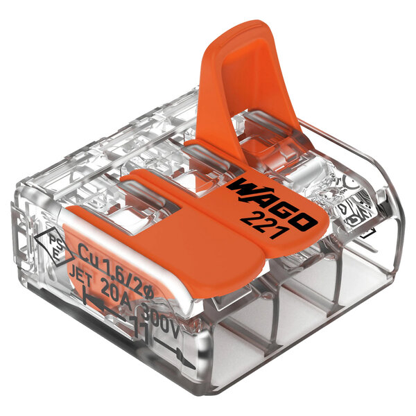 Wago Wago 221 Lasklem - 4mm² - 3-Polig - 12 stuks