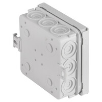 Kabeldoos met 12 Ingangen IP55 85x85x37mm - Grijs